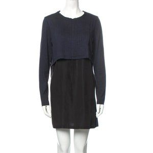 MARNI Black & Blue Crew Neck Mini Dress S